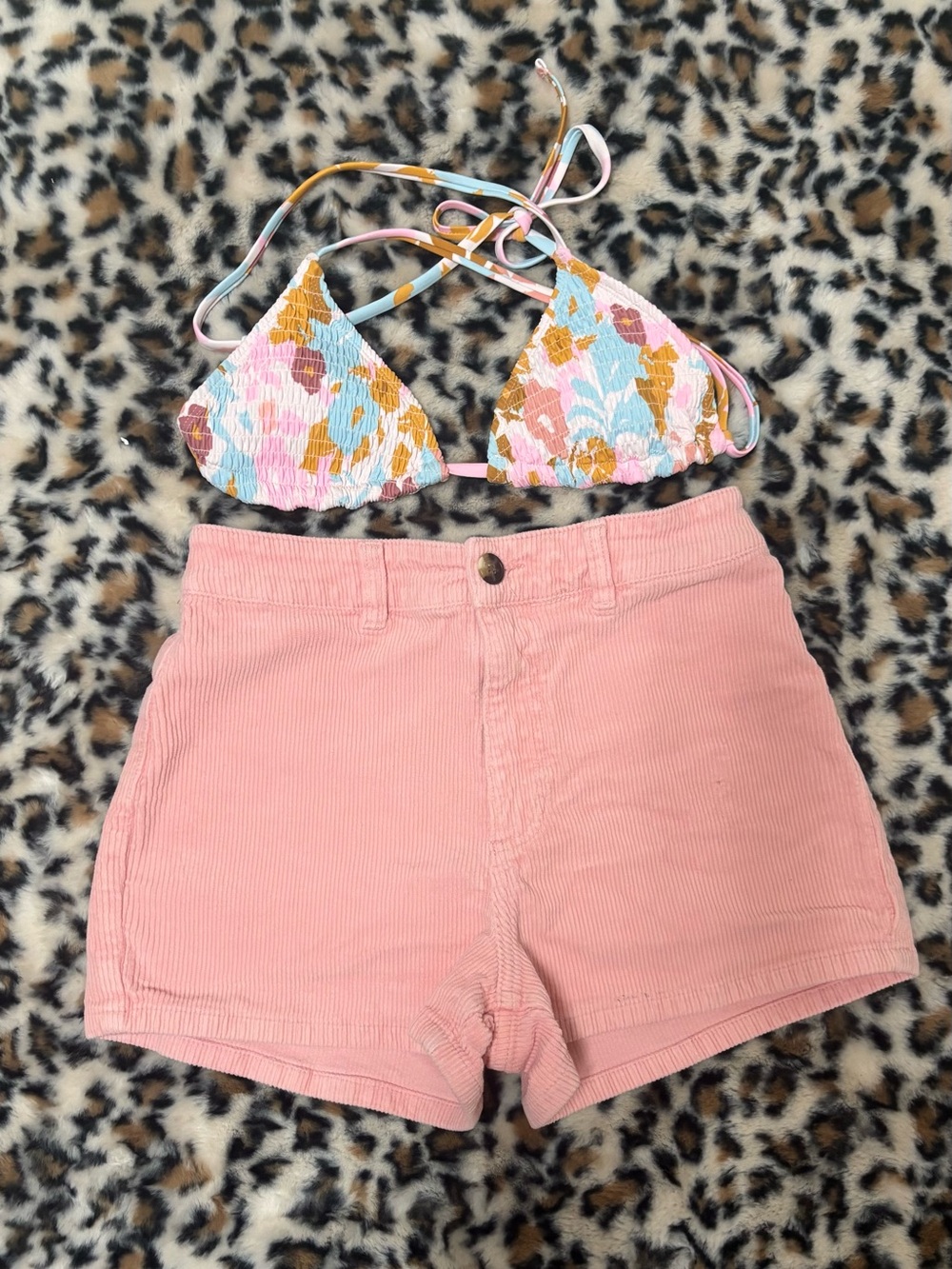 Billabong Pink High-Rise Corduroy Shorts